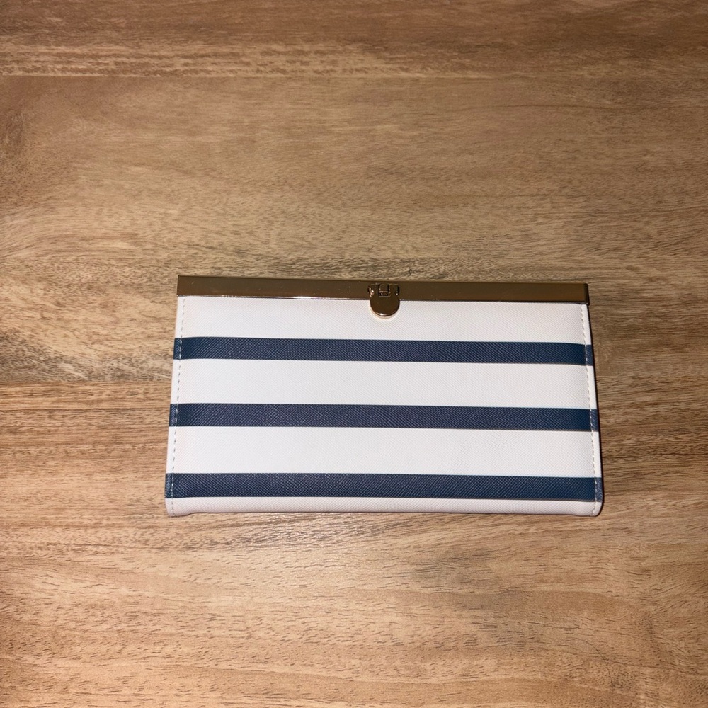 Navy and White Striped Wallet